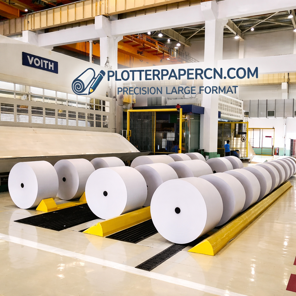 Premium 100gsm (27lb) Glossy Coated Bond Plotter Paper Rolls Premium 100gsm (27lb) Glossy Coated Bond Plotter Paper Rolls