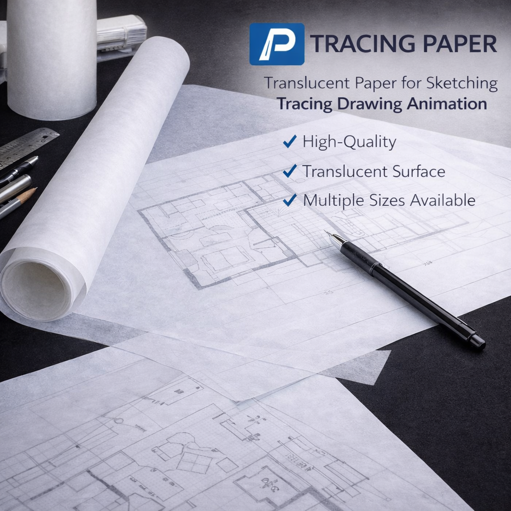 Premium 80gsm (21lb) Natural Translucent Tracing Paper Rolls
